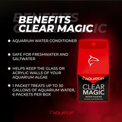Aquatop Clear Magic application-dispense showing easy dosing for weekly maintenance