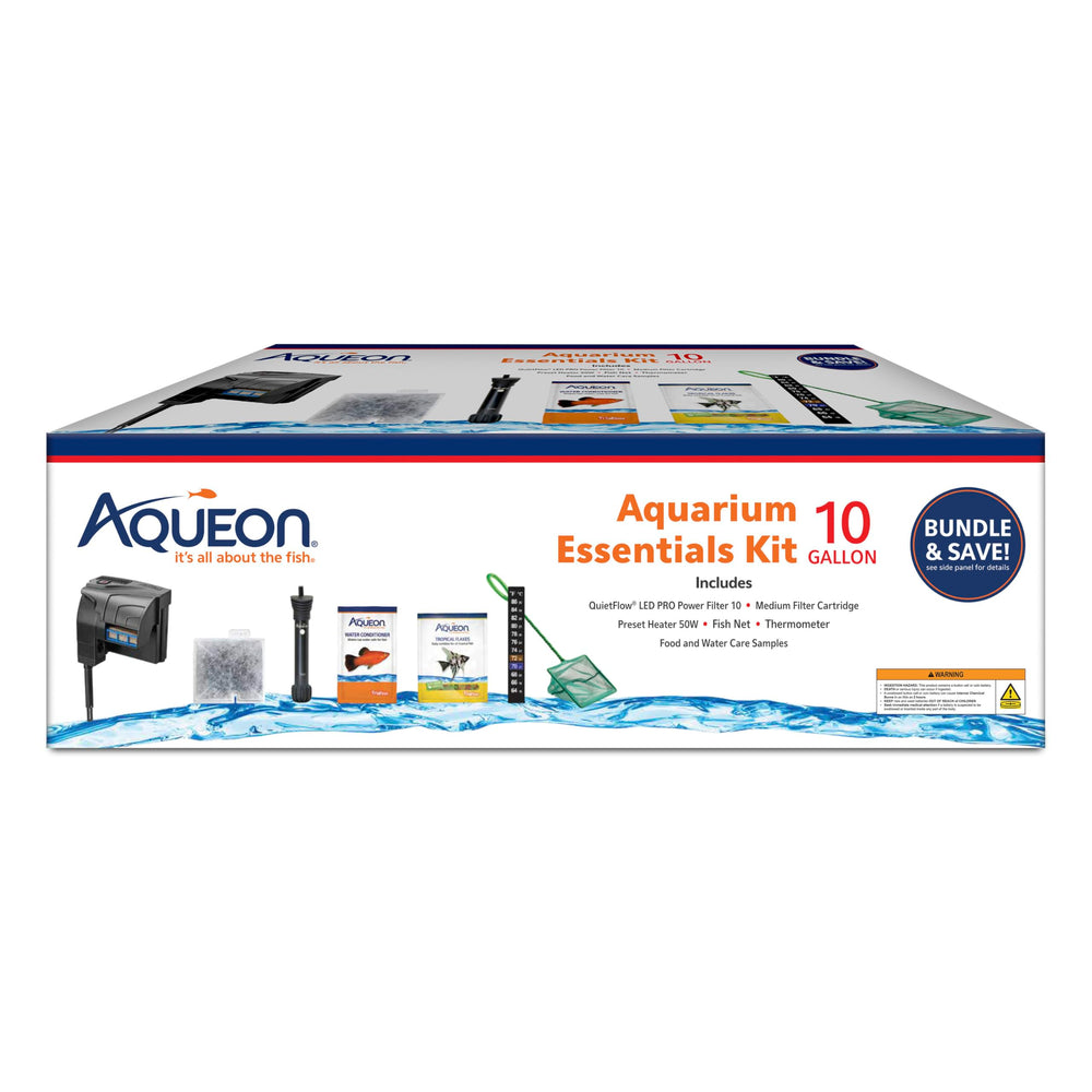 Aqueon Aquarium Essentials starter kit QuietFlow filter crystal-clear water for healthy fish.