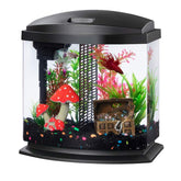 Aqueon BettaBow LED 2.5G setup with a sleek black hood for a compact betta habitat.