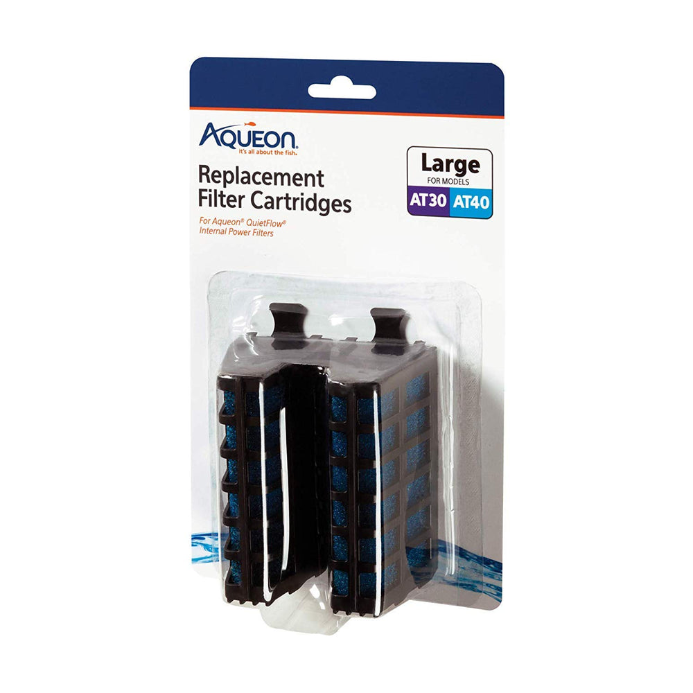 Aqueon QuietFlow AT30/AT40 cartridges pack 3 for easy maintenance and clear water.