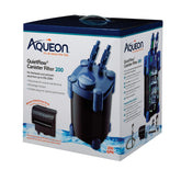 Aqueon QuietFlow filter front view demonstrates compact, quiet operation for unobtrusive tank setup.