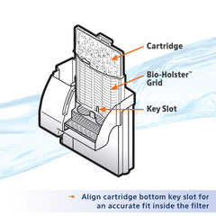 Aqueon replacement cartridge large dense-floss detail highlights premium filtration media for cleaner water.