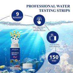 A QUILA test kit used in freshwater and saltwater tanks for versatile monitoring.