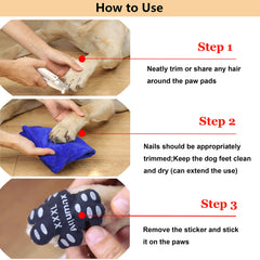 Aqumax paw grips applied on a slick floor to show traction