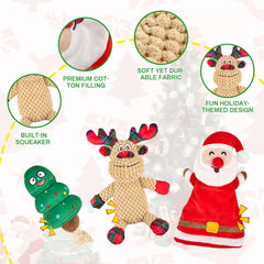 Arblina Santa crinkle toy with treat pouch for festive rewards