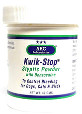 Arc International Kwik-Stop powder container ready for quick bleeding control during grooming.