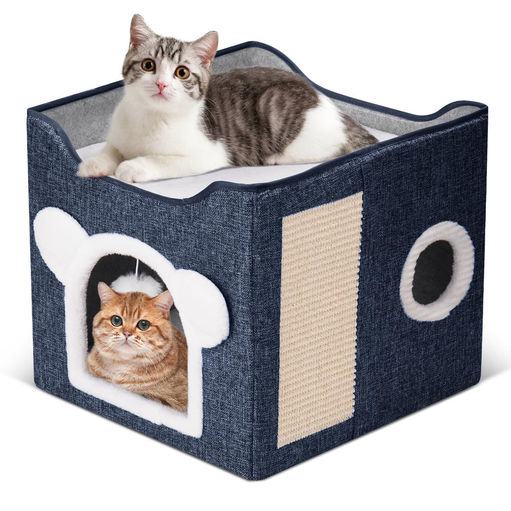 Areerlaf cat bed enclosed cave provides private space for calm lounging.