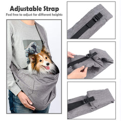 ARELLA dog sling grey padded-strap enhances comfort during walks.
