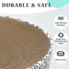 ARGOPET cat-scratcher-toy-bowl showing multi-use scratch, rest, and play