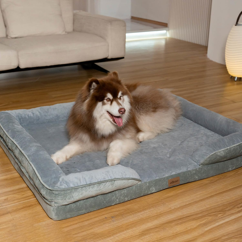 ARHAT orthopedic dog bed front view highlighting large size and supportive egg crate foam