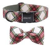 ARING PET Christmas collar bowtie with bells on dog enhances festive photos.