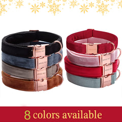 Aring Pet Velvet Dog Collar Set offers adjustable sizing for a snug fit.