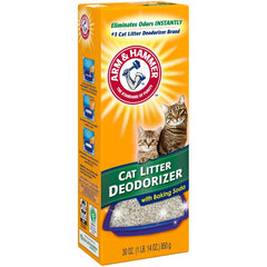 ARM & HAMMER Cat Litter Deodorizer 4-pack boxes highlighting value for busy households.