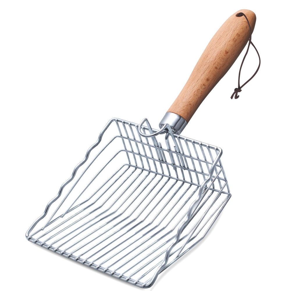 ARMLULU cat litter scoop metal sieve with hook for easy scooping