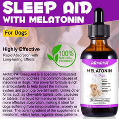 ARMOYA dog melatonin dosing scoop showing easy daily administration.