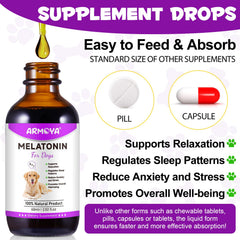 ARMOYA dog melatonin being mixed into food for convenient use.