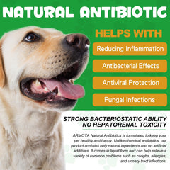 ARMOYA organic ingredients dog supplement label emphasizes organic ingredients