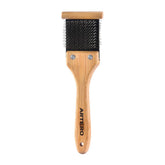 Artero Double Flexible Brush gray-side pins gently spread coat for detangling.