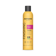 Artero Flash Shine bottle demonstrates quick detangling and frizz control for pets.