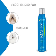 Artero Matt-X applying on fur demonstrates easier detangling for dogs and cats.
