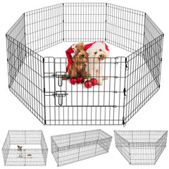 Artmalle Puppy Playpen 8-panel 24in foldable is ideal for quick setup and travel.