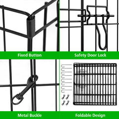 Artmalle Puppy Playpen ground stakes included for stable outdoor configuration.