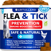 Artullano cat flea chews packaging highlights easy daily routine for cat comfort