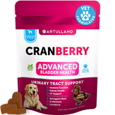 Artullano Dog UT Treats cranberry bottle close-up for daily urinary balance support
