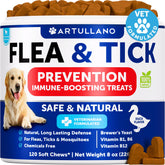 Artullano flea tick chews duck flavor close-up for dogs.