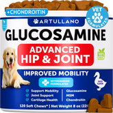 Artullano Glucosamine for Dogs bottle-front offers chewable joint support for active pets.