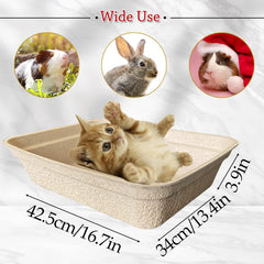 Artuxer 15-pack disposable litter box side view shows sturdy base for indoor use.