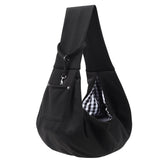 ARZQUT dog carrier sling front view demonstrates hands-free travel with small pets.
