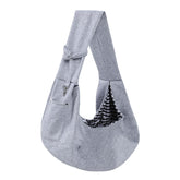 ARZQUT Dog Carrier Sling gray front view shows breathable comfort for small pets
