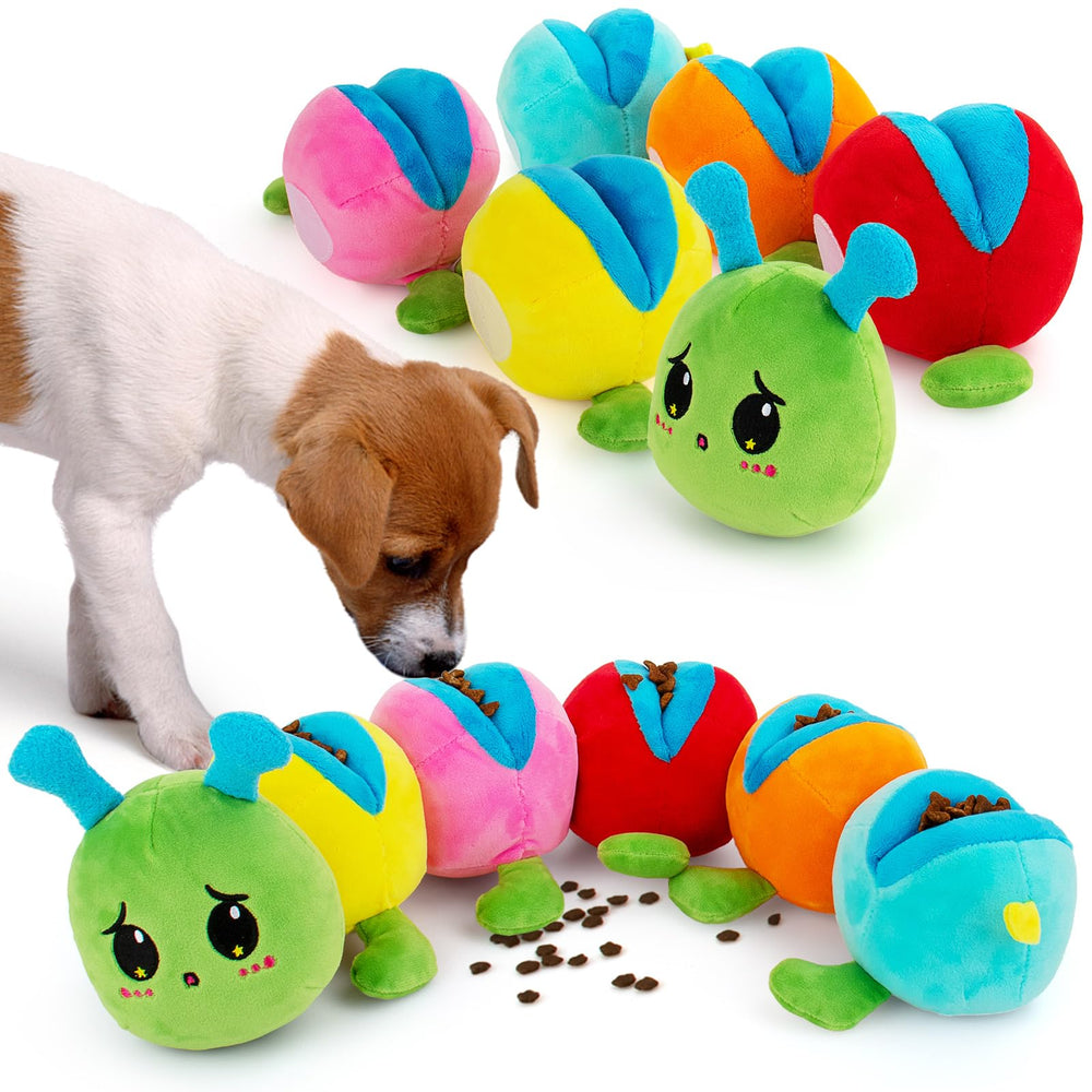 ASDICOXB Dog Snuffle Toy Caterpillar assembly with detachable spheres for engaging foraging play.