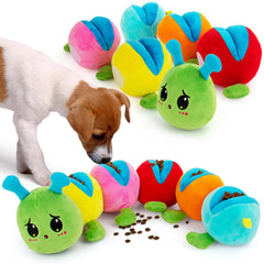 ASDICOXB Dog Snuffle Toy Caterpillar assembly with detachable spheres for engaging foraging play.