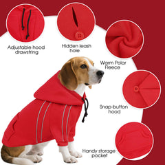 ASENKU Cozy Dog Hoodie back pocket view showcases a convenient treat pocket.