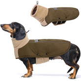 ASENKU dog coat windproof army green keeps your pet warm during chilly walks.