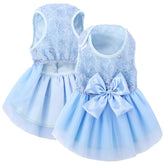 ASENKU dog dress with lace-embellished bodice for a bridal wedding look.