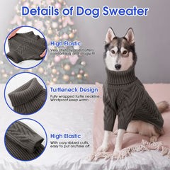 ASENKU dog sweater cable-knit pattern adds stylish, versatile daily wear.