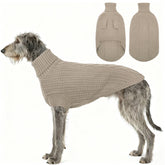 ASENKU dog sweater front view in apricot with warm cable knit for chilly walks.