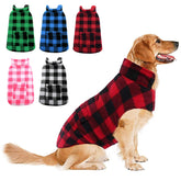 ASENKU dog winter coat reversible plaid front view shows stylish warmth for chilly walks