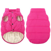 ASENKU dog winter coat front view shows waterproof and windproof pink design for cold walks.