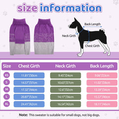ASENKU warm dog sweater color variant displays five colors for seasonal style.