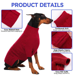 ASENKU XXXL dog sweater blue front view for extra warmth.