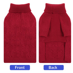 ASENKU XXXL dog sweater red side view shows full-coverage warmth.