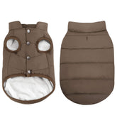 ASENKU dog winter coat waterproof front view for dry, windy walks
