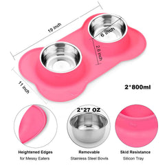 AsFrost stainless steel dog bowls large set, ideal for bigger meals
