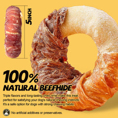 ASMPET dog donut treats pack-4: 4-inch donuts offer satisfying, longer chewing sessions