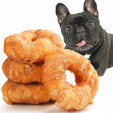 ASMPET dog donut treats package front with resealable pouch for portable, fresh chews.