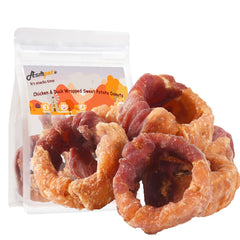 ASMPET donut batata dulce envuelto en pollo, snack sabroso para premiar entrenamientos.